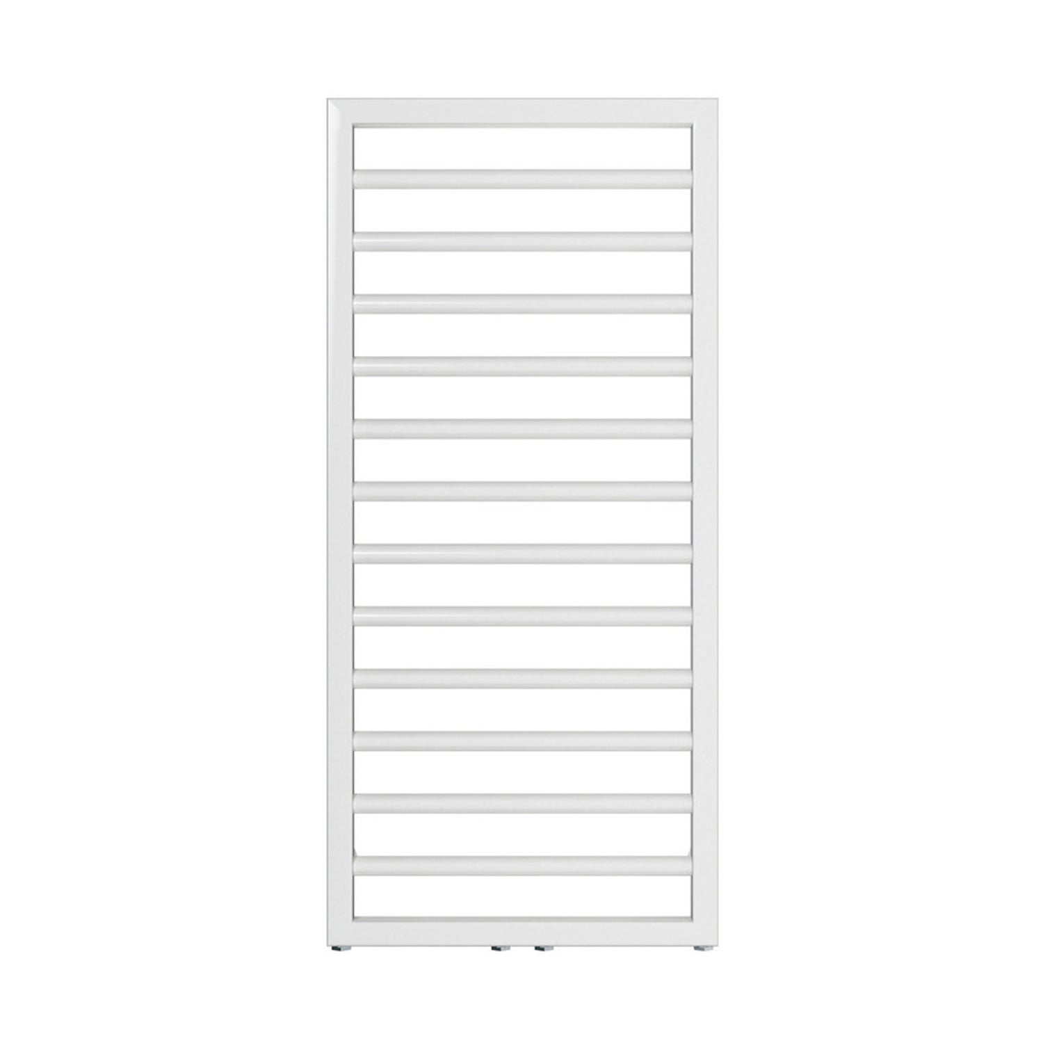 Termoarredo in acciaio con elementi tondi Bianco Zehnder modello Subway H. 973 x L. 450 mm