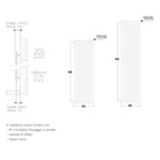 Termoarredo singolo Lazzarini 1806x392mm interasse 392/177 mm modello Grosseto V finitura Bianco