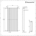 Termoarredo singolo Lazzarini 1806x680 mm interasse 680/1770 mm modello Grosseto V finitura Bianco