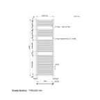 Termoarredo scaldasalviette idraulico CSRadiators 1780x550 mm interasse 500 mm - Bianco