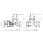 Kit valvola termostatizzabile e detentore a squadra 3/4â€™â€™ EK con adattatori 16x2 mm Lazzarini - Bianco