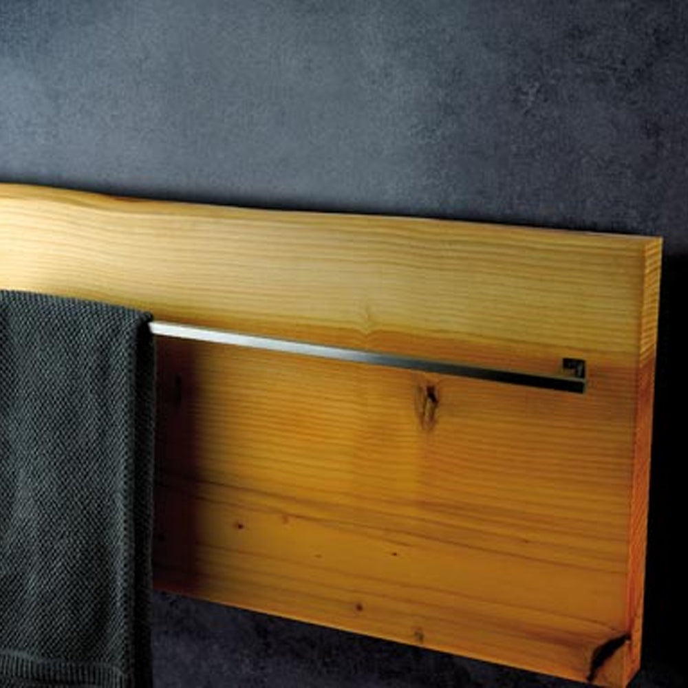 Scaldasalviette elettrico modello Xilo orizzontale 500 Watt serie legno con porta asciugamani cm 80x8x40h Hom Warm