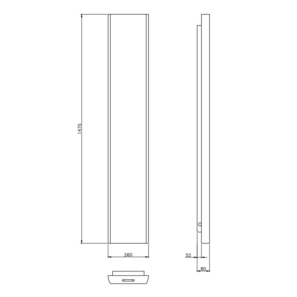 Scaldasalviette elettrico modello Xilo S 300 Watt serie legno cm 26x8x147