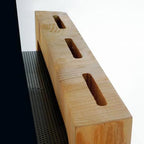 Scaldasalviette elettrico modello Xilo Verticale 200 Watt serie legno con porta asciugamani cm 40x8x80h Hom Warm