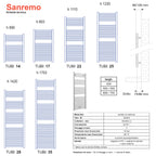 Termoarredo scaldasalviette Lazzarini Sanremo 1110x500 interasse 450 bianco