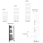 Termoarredo scaldasalviette Lazzarini Merano 1600x500 interasse 450 cromato