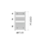 Termoarredo design cromo Aton tubi  quadrati orizzontali altezza 1000 mm