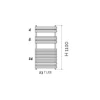 Termoarredo design acciaio cromo Aton tubi tondi orizzontali altezza 1100 mm