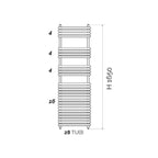 Termoarredo design acciaio cromo Aton tubi tondi orizzontali altezza 1650 mm
