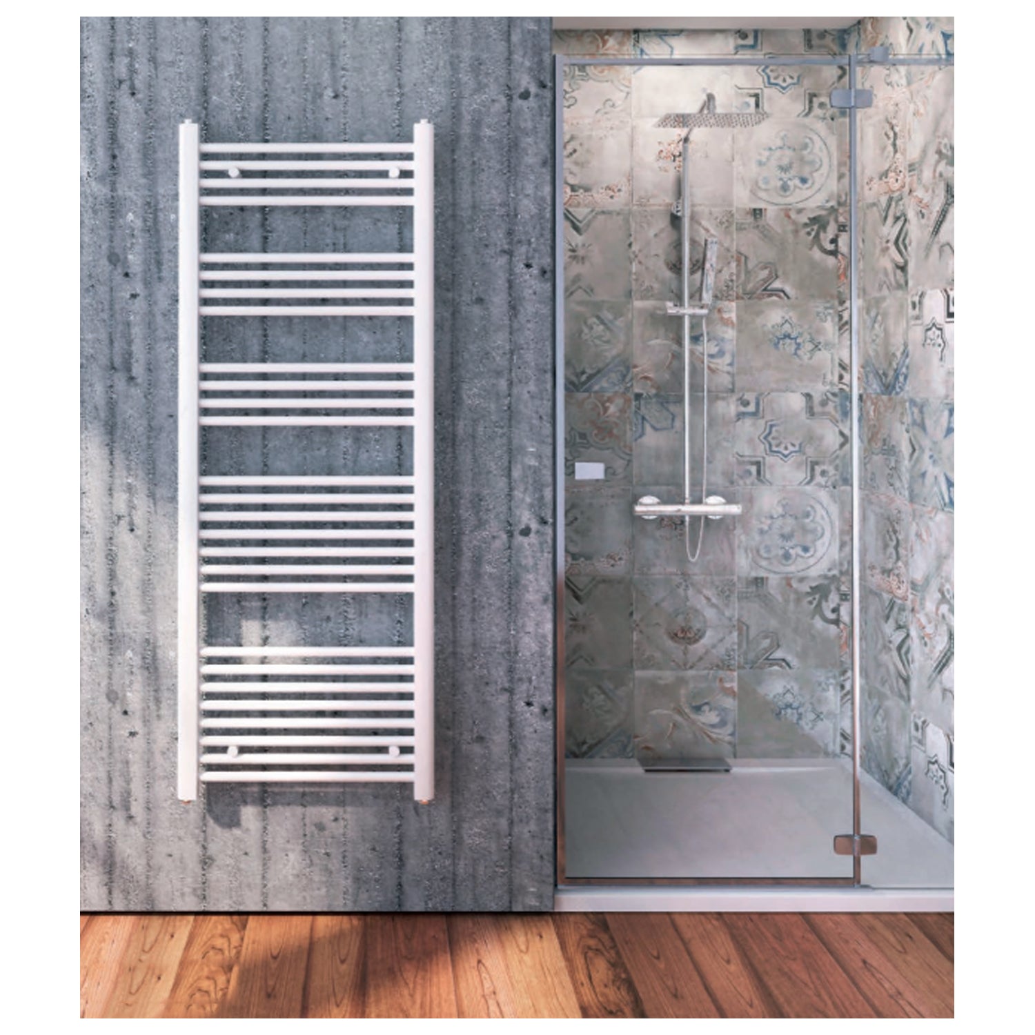 Termoarredo linea Kalura dritto 1120x500 mm e interasse 450 - Bianco