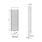 Termoarredo in acciaio con elementi tondi Bianco Zehnder modello Subway H. 1261 x L. 450 mm