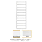 Termoarredo in acciaio con elementi tondi Bianco Zehnder modello Subway H. 1261 x L. 600 mm