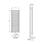 Termoarredo in acciaio con elementi tondi Cromato Lucido Zehnder modello Subway H. 1261 x L. 600 mm