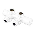 Valvola-detentore Arreda Compact per interasse 50 mm con kit copritubo bianco