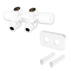 Valvola-detentore Arreda Compact per interasse 50 mm con kit copritubo bianco