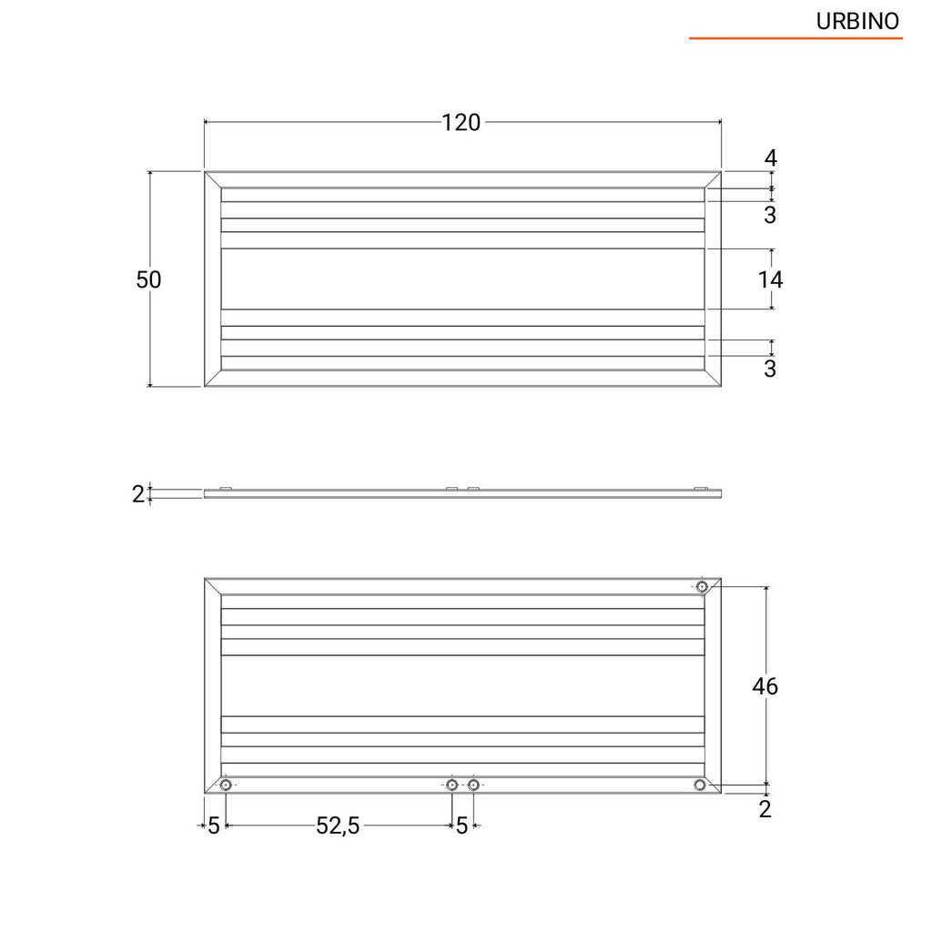 Termoarredo piatto Lazzarini 500x1200 mm interasse 1100 mm/50 mm modello Urbino finitura Antracite