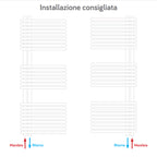 Termoarredo a bandiera 1700x500 mm interasse 50 mm modello Bari finitura Antracite