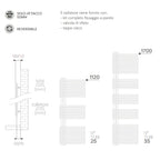 Termoarredo a bandiera 1700x500 mm interasse 50 mm modello Bari finitura Antracite