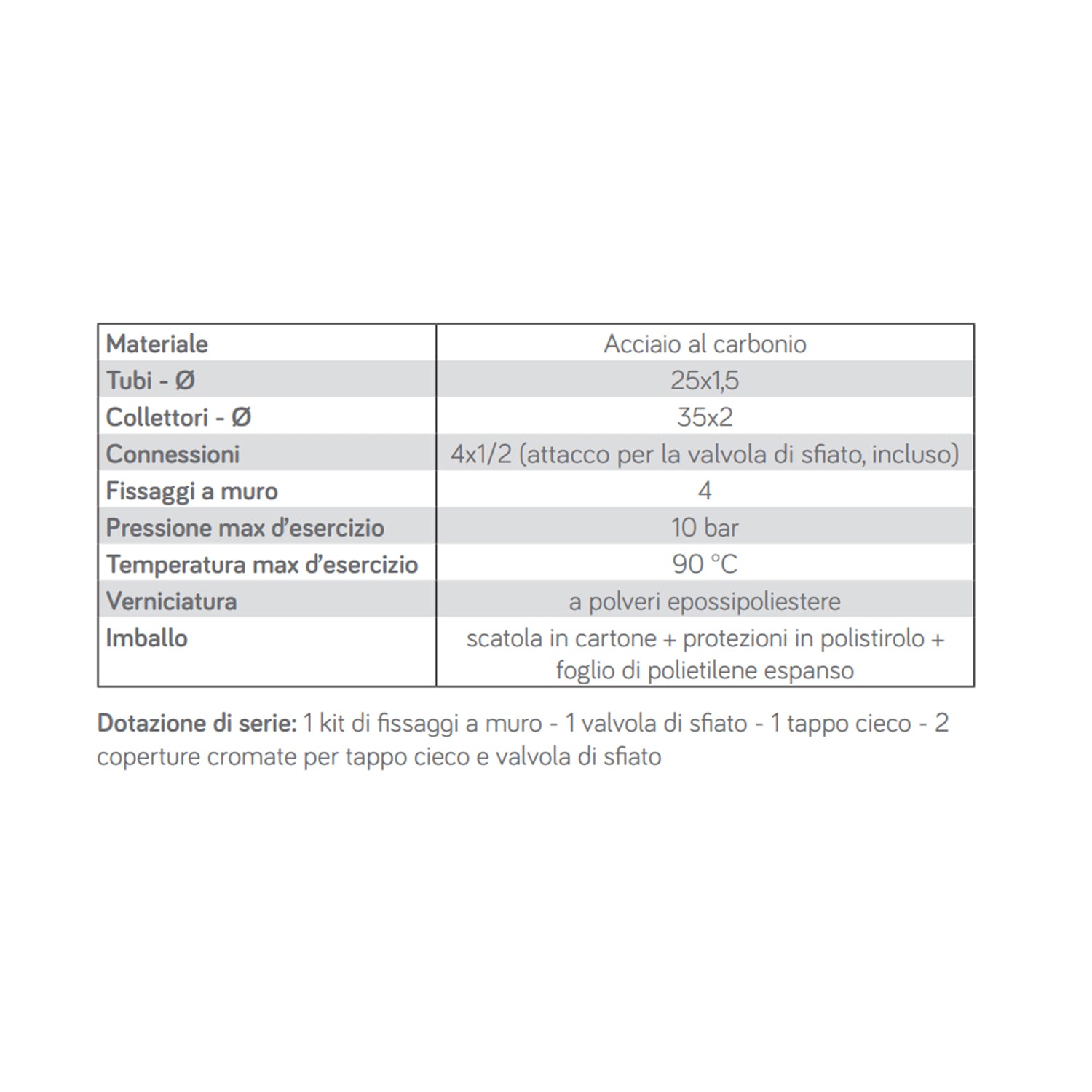 Termoarredo a bandiera 1700x500 mm interasse 50 mm modello Bari finitura Antracite