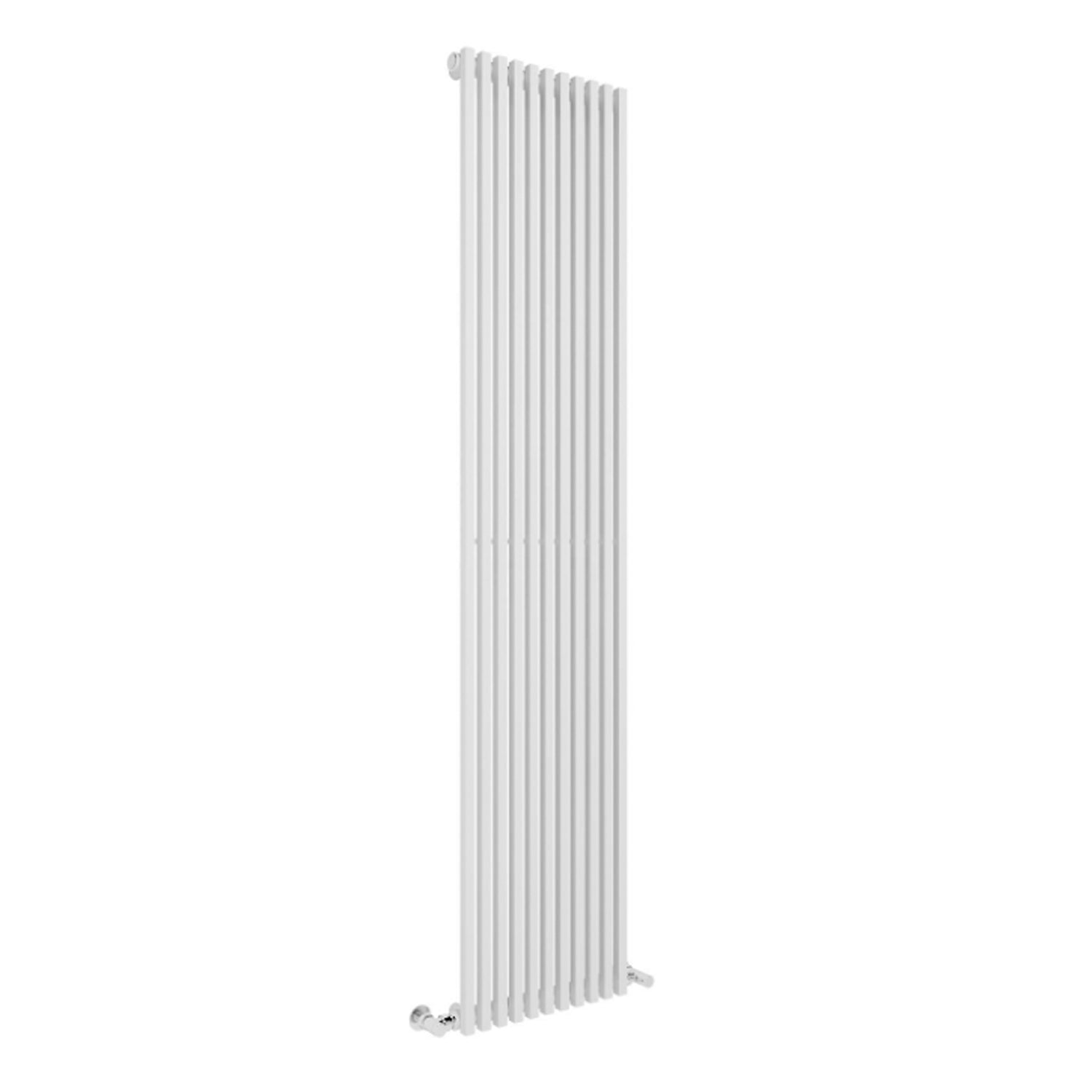 Termoarredo singolo Lazzarini 1806x392 mm interasse 392/1770 mm modello Grosseto V finitura Bianco