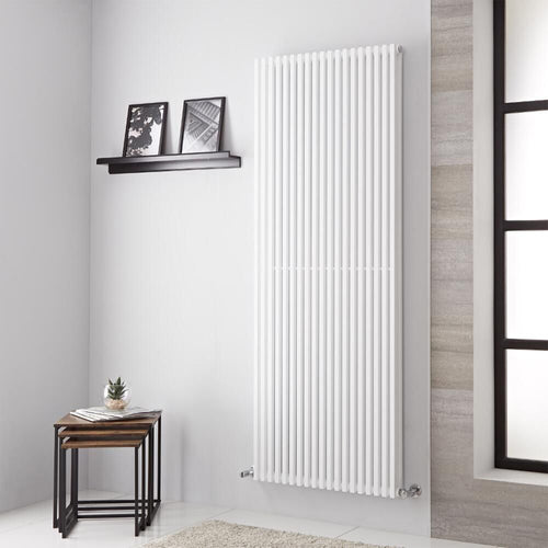 Termoarredo singolo Lazzarini 1506x680 mm interasse 680/1470 mm modello Grosseto V finitura Bianco