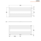 Termoarredo piatto modello Urbino Lazzarini 500x1200 mm interasse 1100 mm/50 mm finitura Antracite