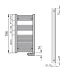 Termoarredo Elettrico Zehnder modello Aura H. 860 - Bianco 300 Watt