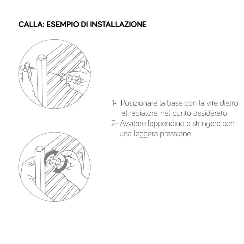 Set di 2 appendini in ABS Lazzarini modello Calla con fissaggio radiatore - Bianco
