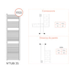 Termoarredo modello Sanremo Dritto di Lazzarini 1703x600 mm - Bianco