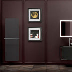 Termoarredo elettrico a muro in acciaio al carbonio collezione Caligo di Lineabeta colore antracite cm 47x179