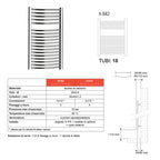 Termoarredo Curvo Roma di Lazzarini 840x450 interasse 405 - Cromato