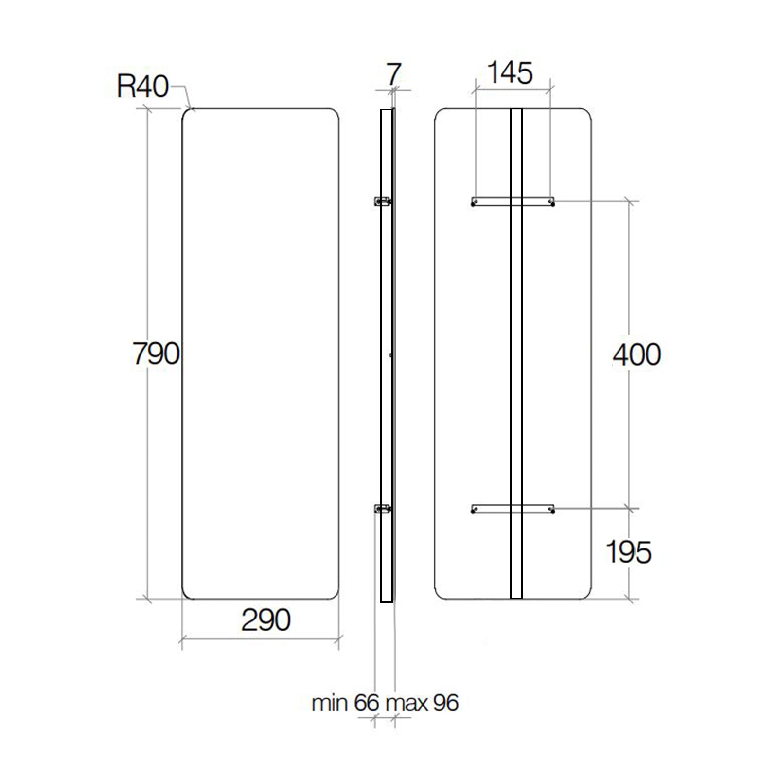 Termoarredo elettrico a muro in acciaio al carbonio collezione Caligo di Lineabeta colore bianco cm 29x79