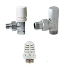 Kit Termostatico Valvola e Detentore bianchi per termoarredo RCR POLETTI