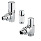 Kit Termostatico  con Valvola e Detentore Cromati  per termoarredo RCR POLETTI