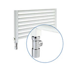 Kit Valvola e Detentore cromo per termoarredo RCR POLETTI Installazione orizzontale