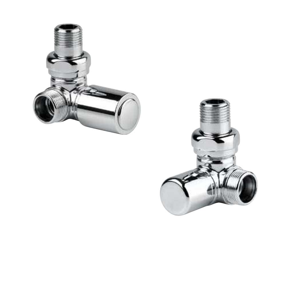 Kit Valvola e Detentore ad Angolo per termoarredo Finitura Cromo RCR POLETTI