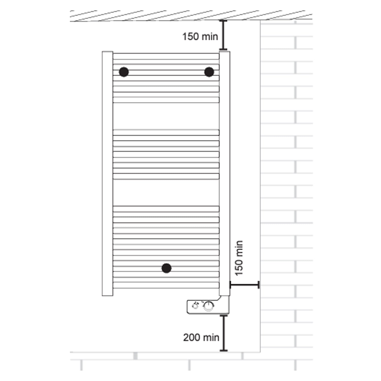Termoarredo elettrico Lazzarini Cortina-Analogic bianco 1375x480 cm 750 watt