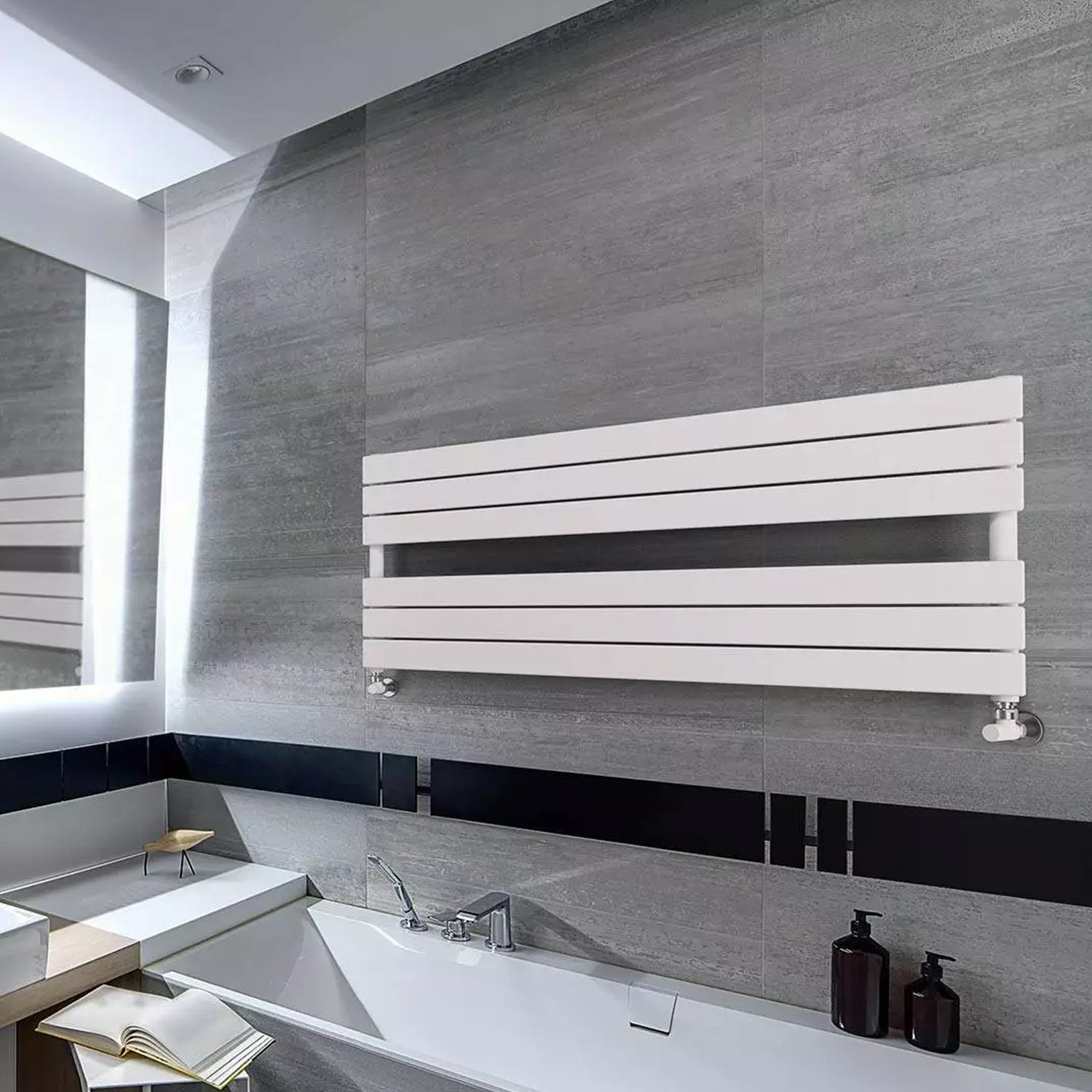 Termoarredo idraulico modello Genova di Lazzarini 534x1200 finitura Bianco