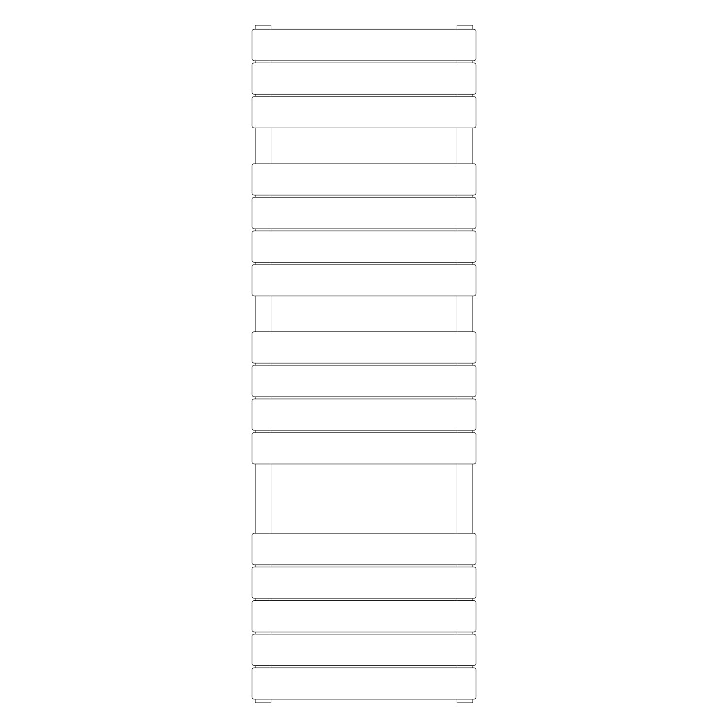 Termoarredo idraulico modello Egadi di Lazzarini 1512x500 mm B-Brass