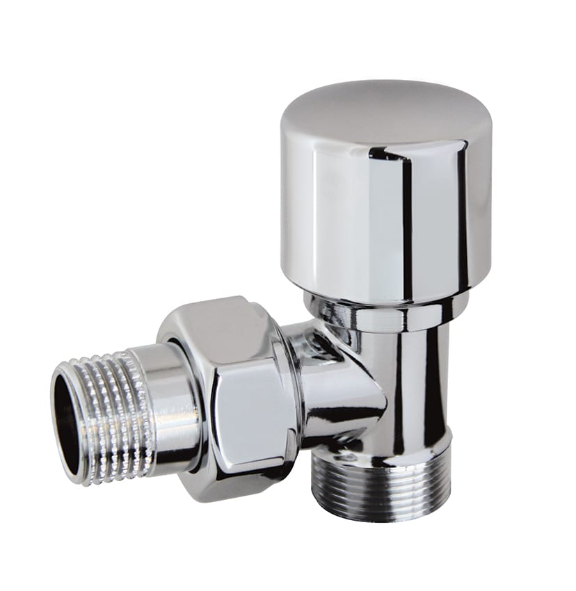 Kit Valvola e Detentore per termoarredo da bagno finitura cromata RCR Poletti