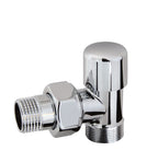 Kit Valvola e Detentore per termoarredo da bagno finitura cromata RCR Poletti