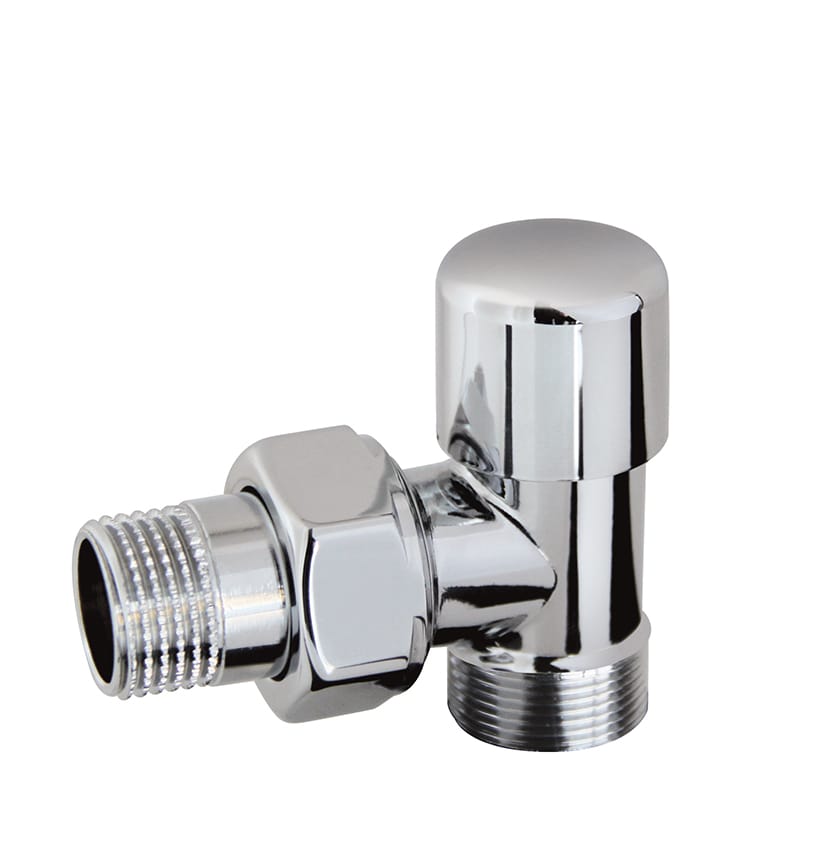 Kit Valvola e Detentore per termoarredo da bagno finitura cromata RCR Poletti