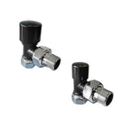 Kit Valvola e Detentore per termoarredo da bagno finitura nero opaco RCR Poletti