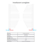 Termoarredo scaldasalviette Lazzarini Spinnaker reversibile 1460x547 mm interasse 50 mm Bianco