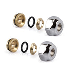 Kit 2 raccordi in ottone per tubo in rame con anelli di serraggio O-ring 14 mmx 24/19"