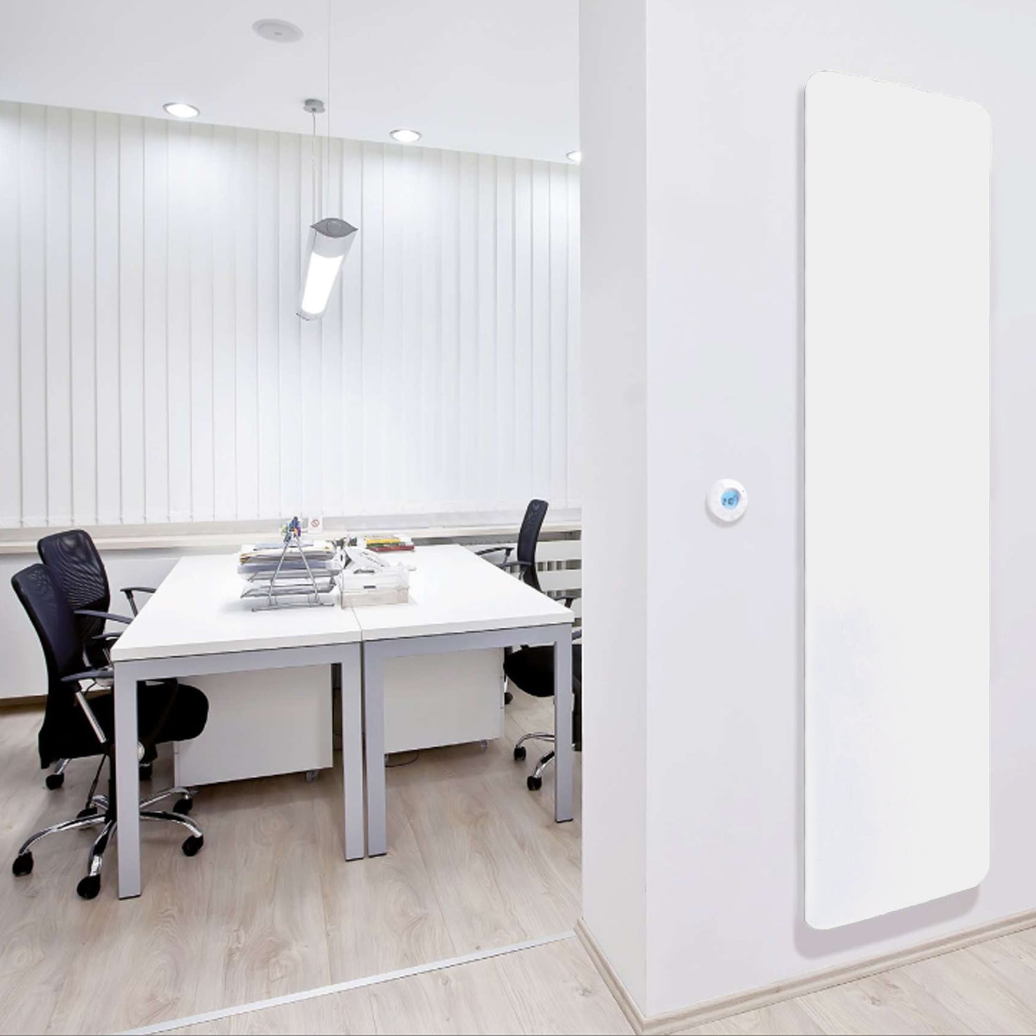 Termoarredo elettrico a piastra modello Curve 110x60 cm - Bianco