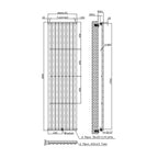 Termoarredo idraulico Singolo modello Piano 1800x480 mm e 889W - Bianco