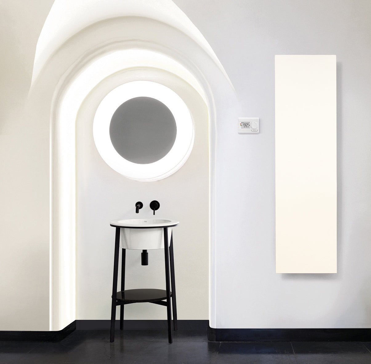 Termoarredo elettrico a piastra verticale modello TermoCrea Bianco 1200x360 mm - Scirocco