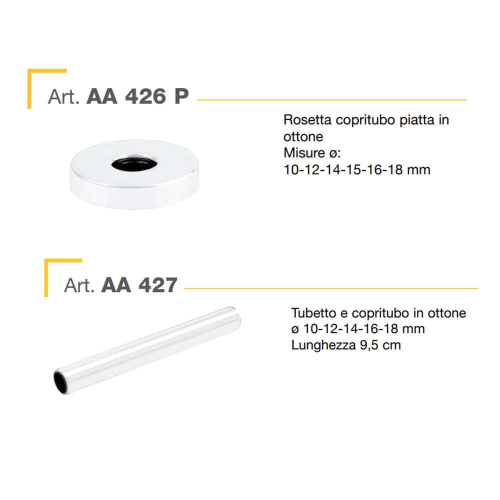 Kit copritubo per radiatori e termoarredo di qualsiasi interasse Bianco lucido
