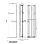 Radiatore termoarredo a pannello verticale con barre portasalviette CSRadiators modello Abbraccio - Antracite